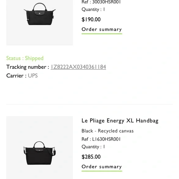 Longchamp Le Pliage Energy line  satchel in  xl and energy pouch - Picture 8 of 9